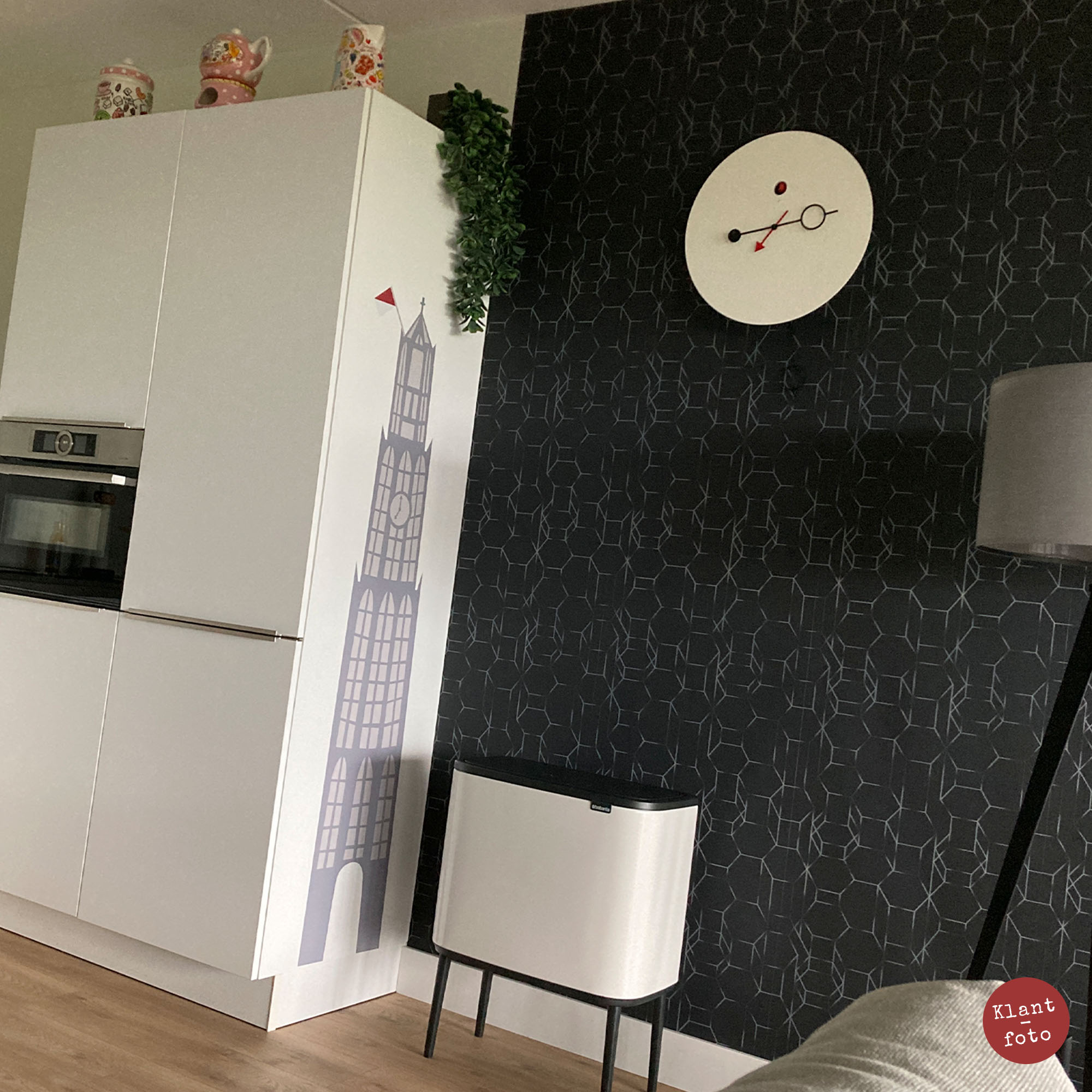 Muursticker van Domtoren in woonkamer van een klant