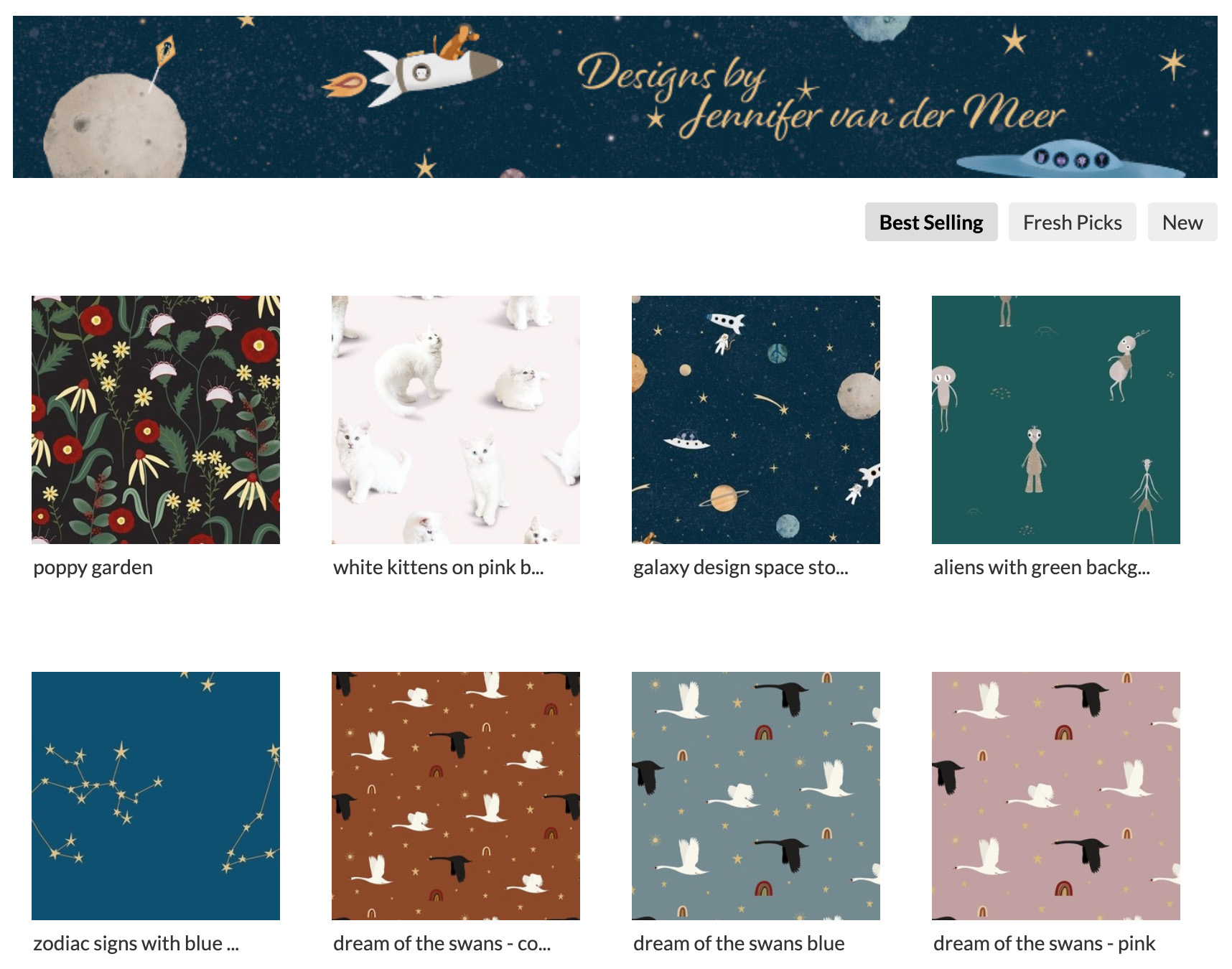 Stoffencollectie van Perron 11 in Spoonflower shop