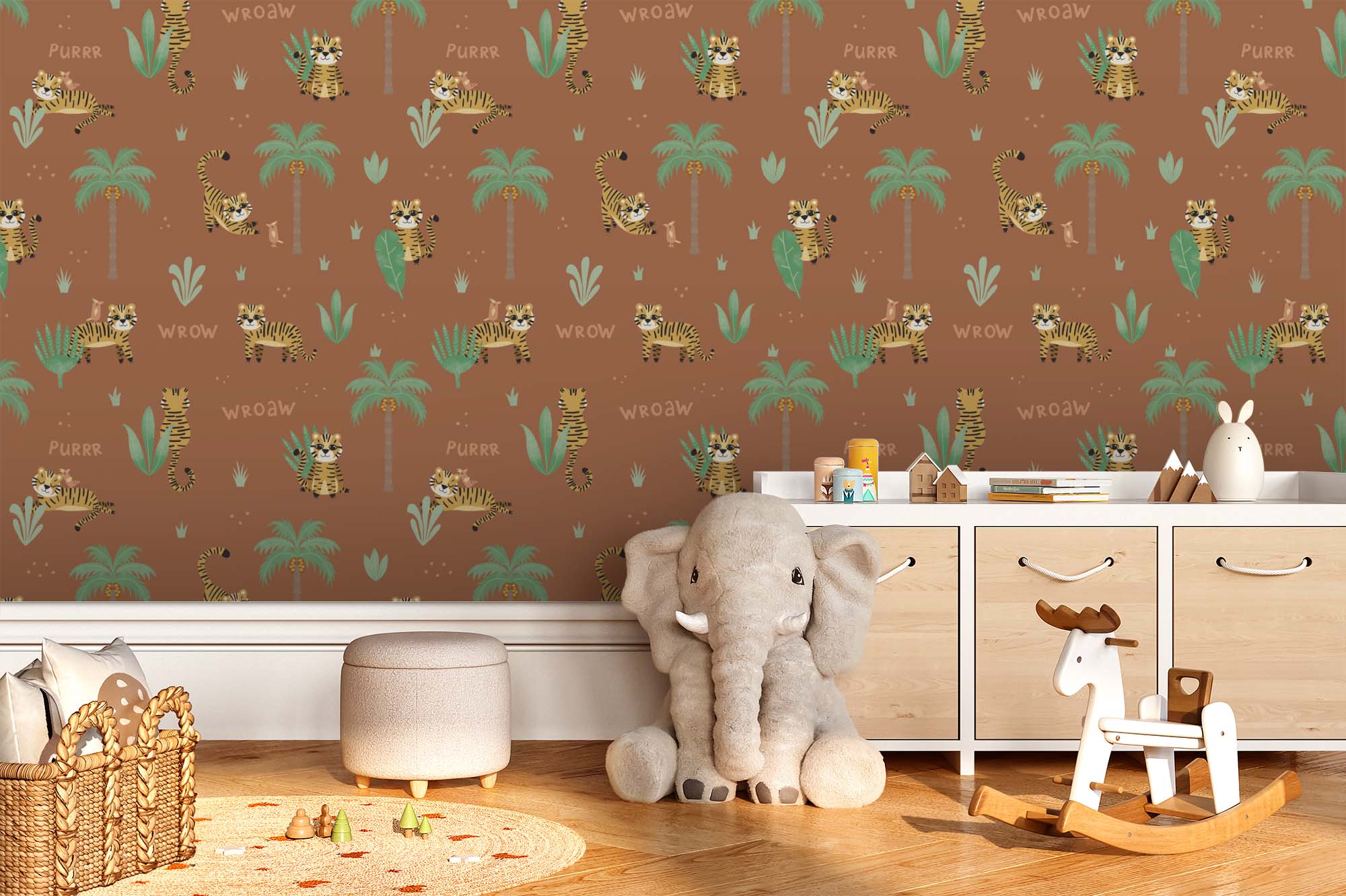 babybehang tijger in de jungle in babykamer