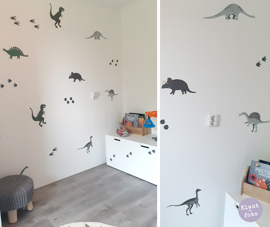 Dinosaurus muurstickers in kinderkamer klantfoto
