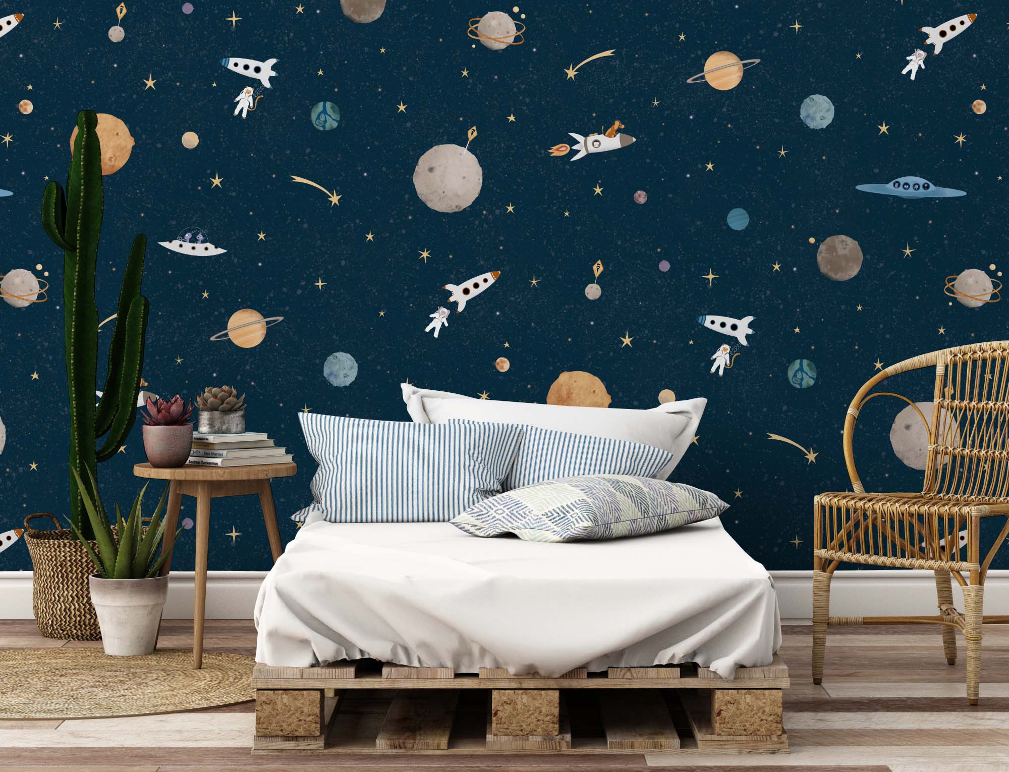 Kinderkamer met thema ruimte met behang Space Stories van Perron 11
