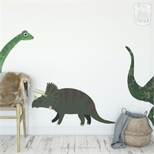 fluweel zoon Vooruitgaan Muursticker dinosaurus Triceratops