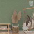 Behang, kinderbehang met groene achtergrond en natuurlijke decoratie.