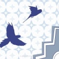 Behang met vogels en sterren, kinderbehang.