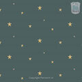 Behang, kinderbehang met sterrenpatroon in blauw en beige.
