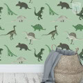 Behang met dinosaurussen, kinderbehang voor de kinderkamer.