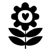 Vrolijk bloemmotief voor kinderkamer Behang, kinderbehang bloemmotief met hart in het midden.