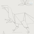 Origami-draak behang, kinderbehang.