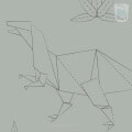 Origami-draak behang, kinderbehang met geometrisch ontwerp.