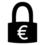 veilige betaling Behang, kinderbehang met euro symbool in slot.