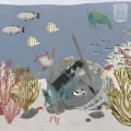Behang met onderwaterwereld, vissen en zeedieren, kinderbehang.