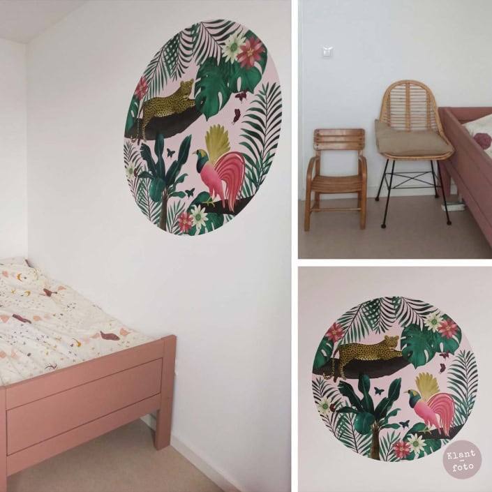 Kinderbehang met jungle thema Behang, kinderbehang met jungle en dieren voor kinderkamer.