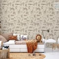 Behang met jungle dieren, kinderbehang, voor kinderkamer.
