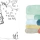 Behang, kinderbehang met dieren en sterren, romantisch ontwerp.