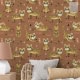 Behang met tijgers en kleine dieren, kinderbehang.