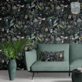 Behang met jungle en papegaaien, kinderbehang.