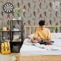 Behang, kinderbehang met voetbalsilhouetten voor kinderkamer.