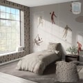 Behang, kinderbehang met voetbalelementen voor een kinderkamer.