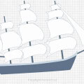 Behang met piratenschip, kinderbehang voor de kinderkamer.