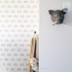 Behang met kinderbehang met hond en muurstickers, kinderkamer decoratie.