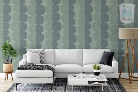 Kinderbehang met abstract retro patroon behang, modern woonkamer.