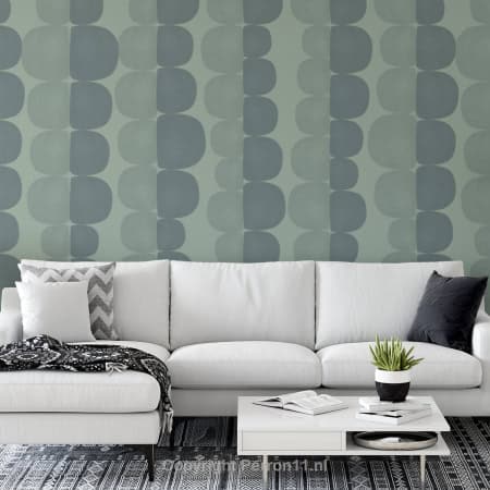 Kinderbehang met abstract retro patroon behang, modern woonkamer.