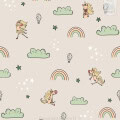 Behang, kinderbehang met unicorns, regenbogen en wolken.
