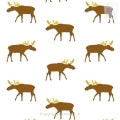 Behang met rendieren, kinderbehang, winterthema.
