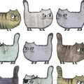 Behang met schattige katten voor de kinder- of babykamer.
