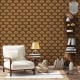 Behang, kinderbehang met gouden en bruin patroon.