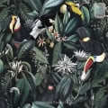 Behang met tropische vogels en bladeren, kinderbehang.