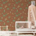 Behang, kinderbehang met jungle dieren en planten.
