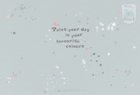 Behang, kinderbehang met stippen en tekst 'Paint your day in your favourite colours'.