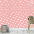 Behang met paarden patroon kinderbehang roze.