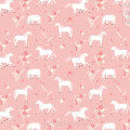 Behang met paarden en bloemen, kinderbehang.