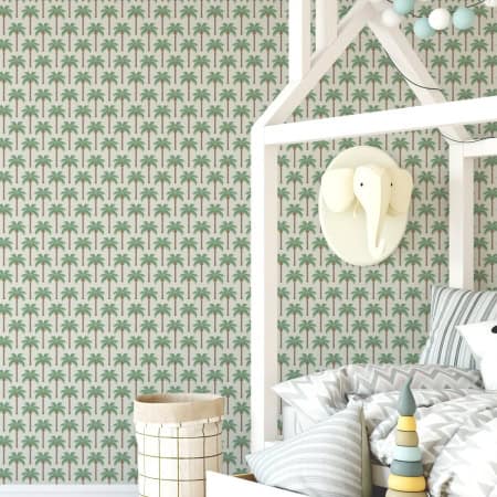 Behang, kinderbehang met palmboompatroon voor kinderkamer.