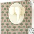 Behang met olifant en palmbomen, kinderbehang.