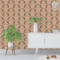 Behang met kinderbehang met dieren en planten, kinderkamer decor.