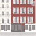 Behang met gevels van Franse gebouwen, kinderbehang.