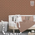 Behang, kinderbehang met patroon en teddybeer decor.