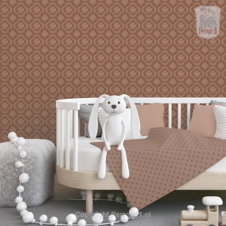 Behang, kinderbehang met patroon en teddybeer decor.