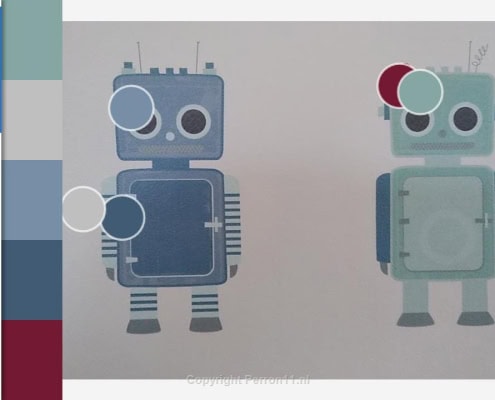 Behang met robotontwerp, kinderbehang.