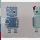 Behang met robotontwerp, kinderbehang.