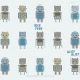 Behang met robotjes, kinderbehang, speels ontwerp.