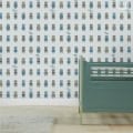 Behang met robotmotieven, kinderbehang voor jongenskamer.