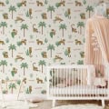 Behang met jungle en tijger thema voor kinderbehang.