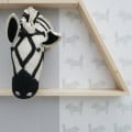 Behang met zebra en dierenpatroon, kinderbehang.