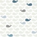 Behang met walvissen, kinderbehang, nautisch thema.