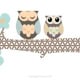 Behang met uiltjes, kinderbehang, rustiek en schattig ontwerp.