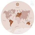 Wereldkaart met continenten in zachte tinten, behang, kinderbehang.